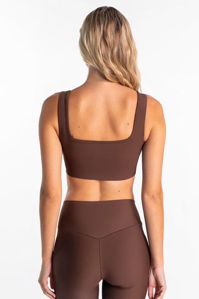 Square Neck Bra | Chocolate
