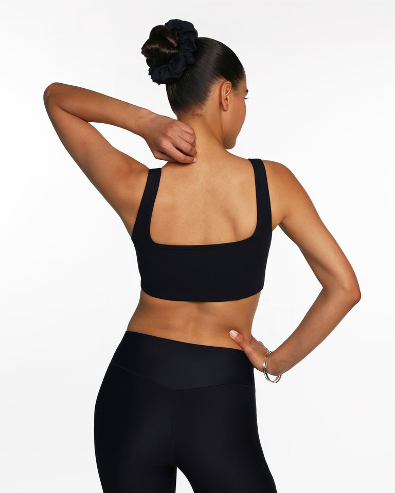 Square Neck Bra | Caviar Black
