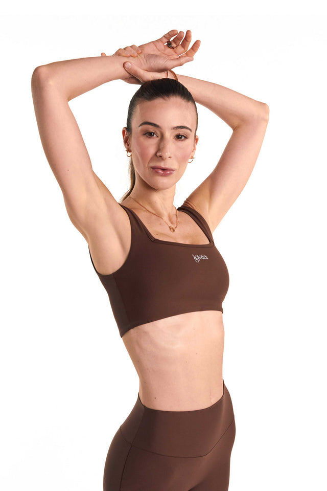 Square Neck Bra | Chocolate