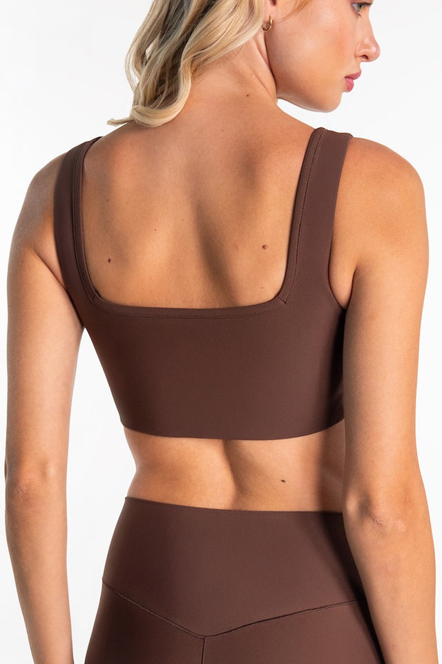 Square Neck Bra | Chocolate