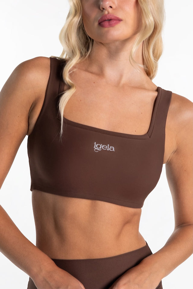 Square Neck Bra | Chocolate