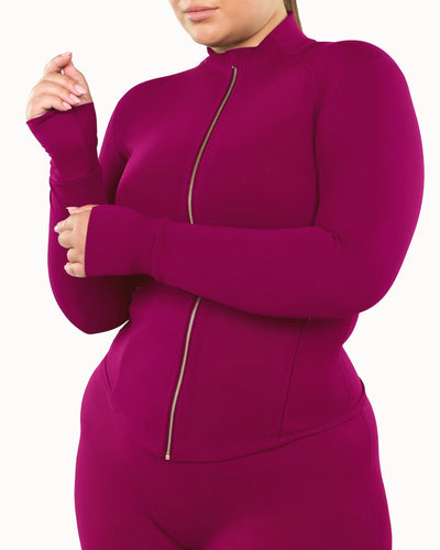 Long Sculpt Jacket | Cherry image 1