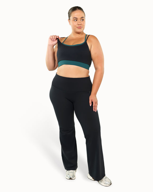 Support Bra Warm Luxe™ | Pine Needle + Truffle Black