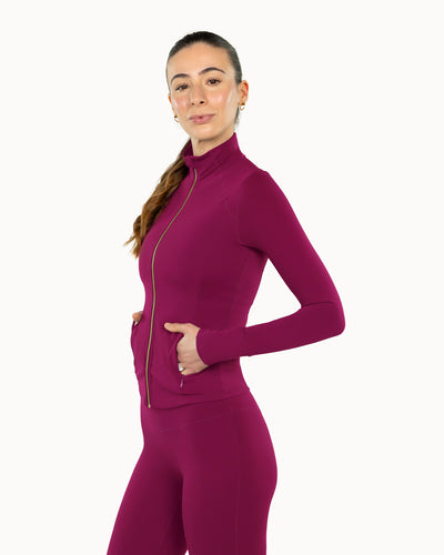 Long Sculpt Jacket | Cherry image 2