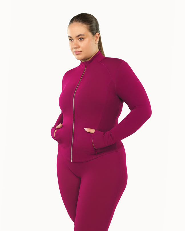 Long Sculpt Jacket | Cherry