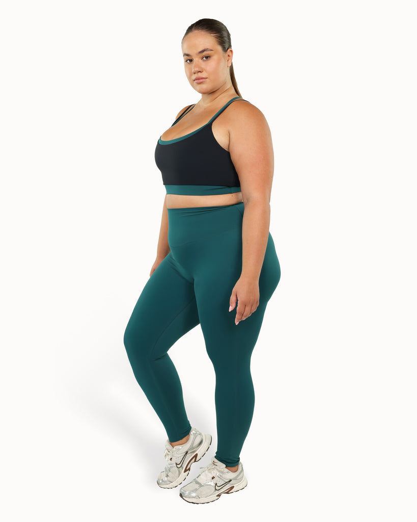 Support Bra Warm Luxe™ | Pine Needle + Truffle Black