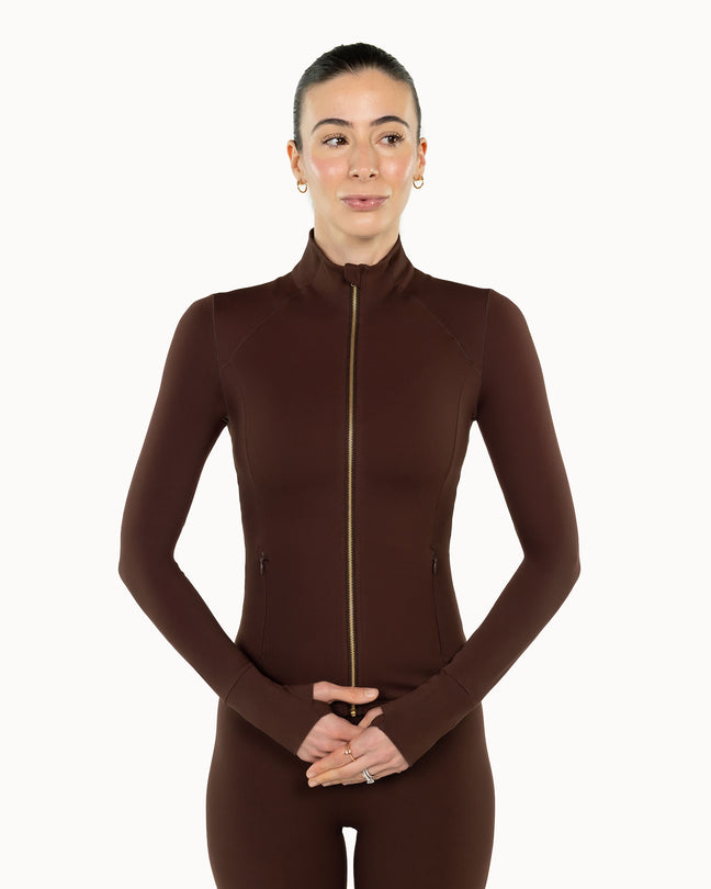 Long Sculpt Jacket Warm Luxe™ | Chocolate
