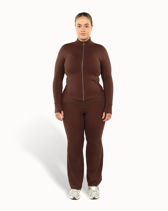 Long Sculpt Jacket Warm Luxe™ | Chocolate